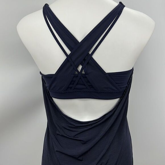 Athleta crisscross draped back sports tank in navy/black - Picture 6 of 7